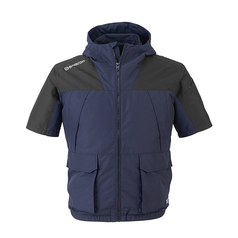 コーコス信岡 G-GAIA ボルトクール半袖ジャケット G-1910 ネイビー LL 1枚（ご注文単位1枚）【直送品】