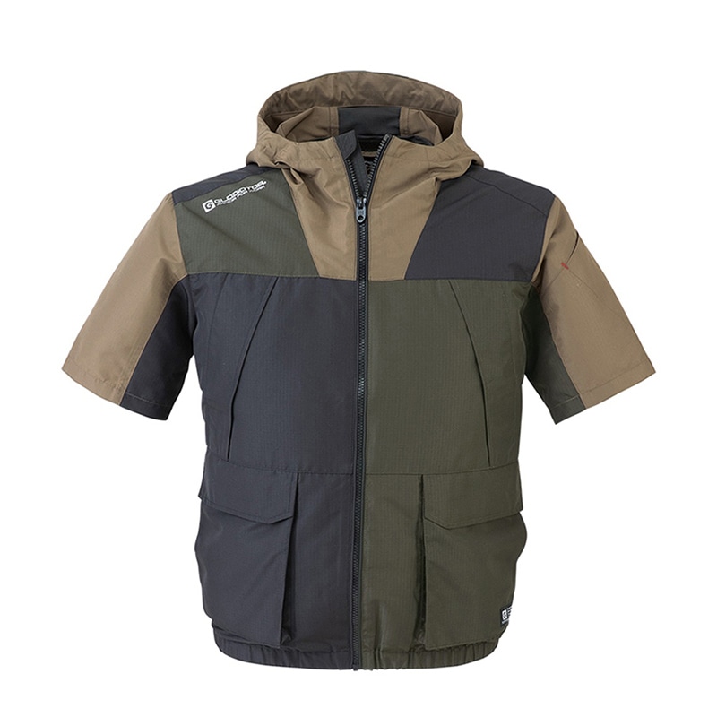 コーコス信岡 G-GAIA ボルトクール半袖ジャケット G-1910 MIXAK(アーミー/カーキ) M 1枚（ご注文単位1枚）【直送品】