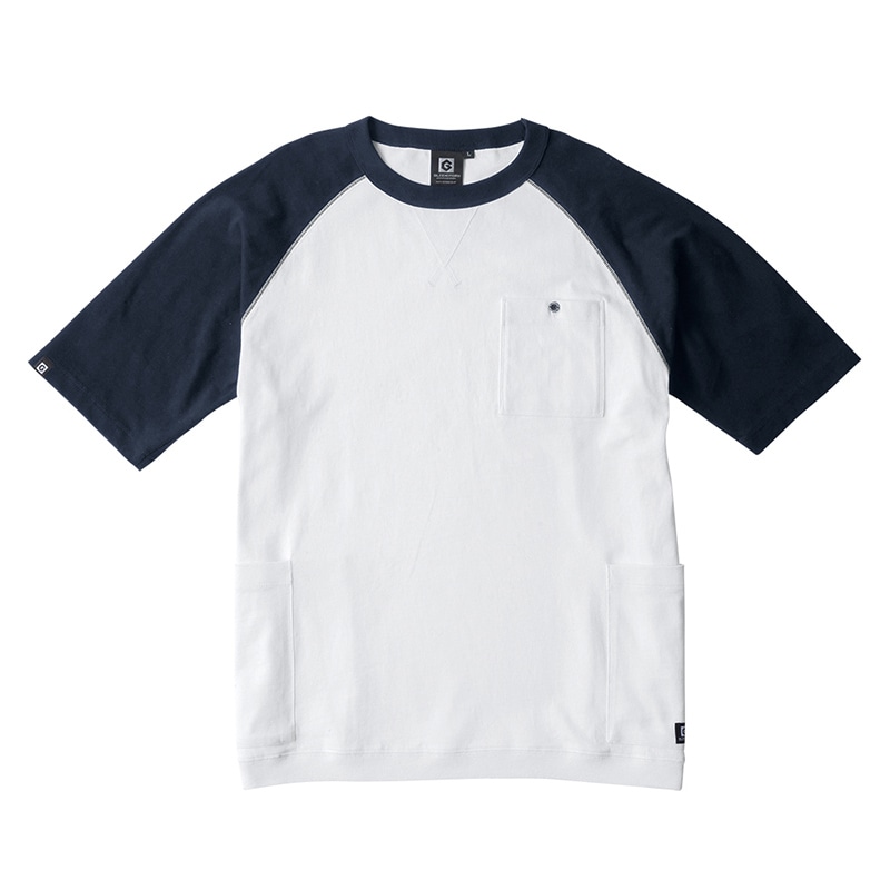 コーコス信岡 5ポケット半袖Tシャツ G-947 ネイビー×ホワイト L 1枚（ご注文単位1枚）【直送品】