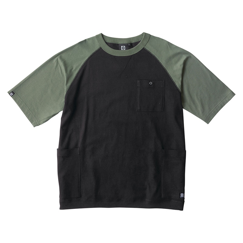 コーコス信岡 5ポケット半袖Tシャツ G-947 シダー×ブラック LL 1枚（ご注文単位1枚）【直送品】