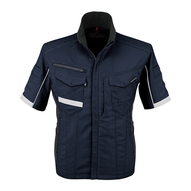 コーコス信岡 ストレッチ半袖ジャケット A-7070 ネイビー LL 1枚（ご注文単位1枚）【直送品】