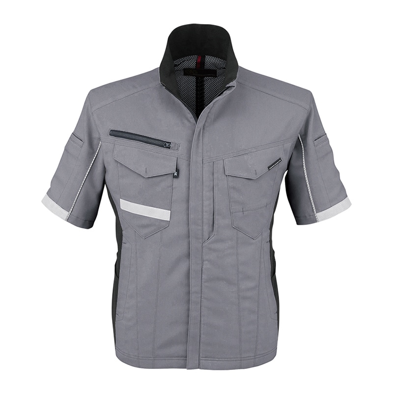 コーコス信岡 ストレッチ半袖ジャケット A-7070 グレー S 1枚（ご注文単位1枚）【直送品】