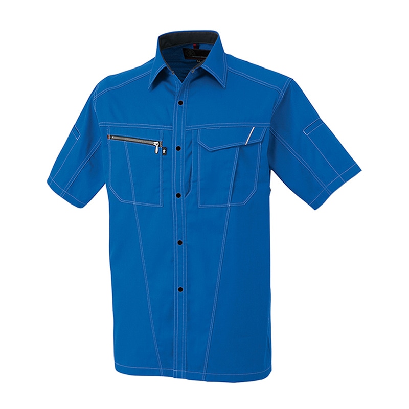 コーコス信岡 半袖シャツ A-4077 スカイブルー M 1枚（ご注文単位1枚）【直送品】