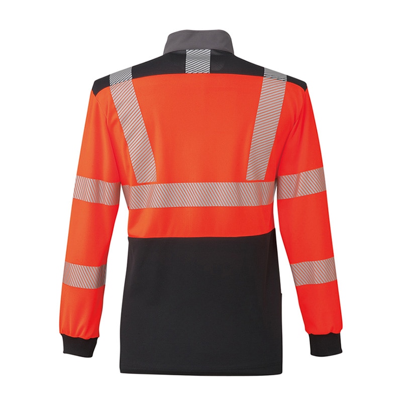 コーコス信岡 高視認性 安全長袖ポロシャツ CS-2478 オレンジ 3L 1枚(ご注文単位1枚)【直送品】