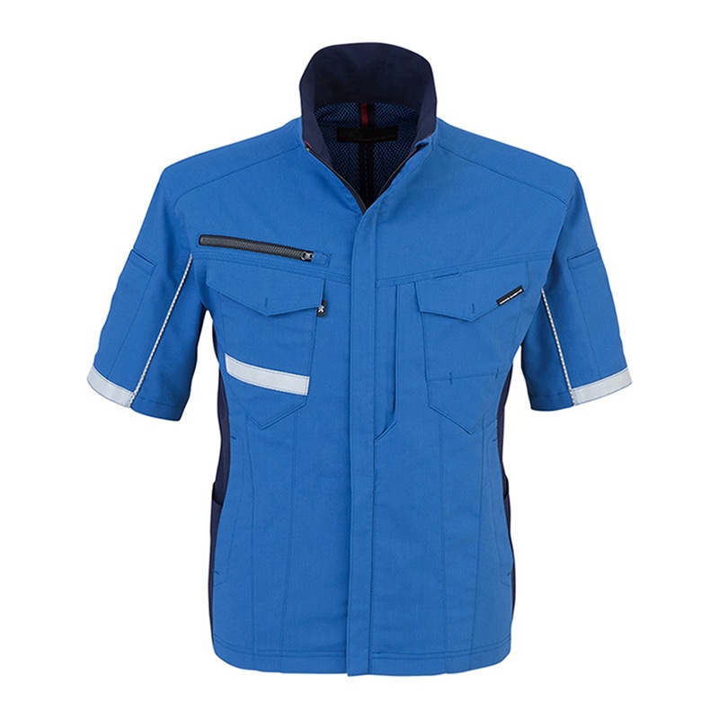 コーコス信岡 ストレッチ半袖ジャケット A-7070 ブルー 5L 1枚（ご注文単位1枚）【直送品】