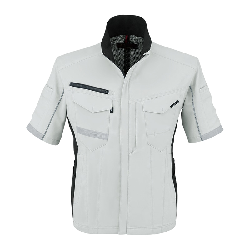 コーコス信岡 ストレッチ半袖ジャケット A-7070 シルバー M 1枚（ご注文単位1枚）【直送品】