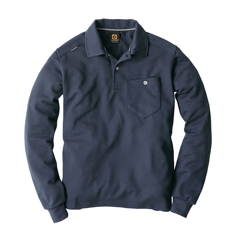 コーコス信岡 長袖ポロシャツ G-9118 ネイビー 5L 1枚（ご注文単位1枚）【直送品】