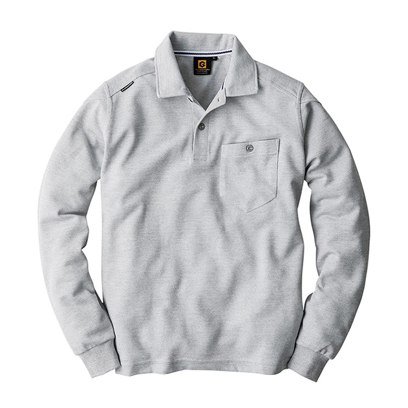 コーコス信岡 長袖ポロシャツ G-9118 モクグレー S 1枚（ご注文単位1枚）【直送品】