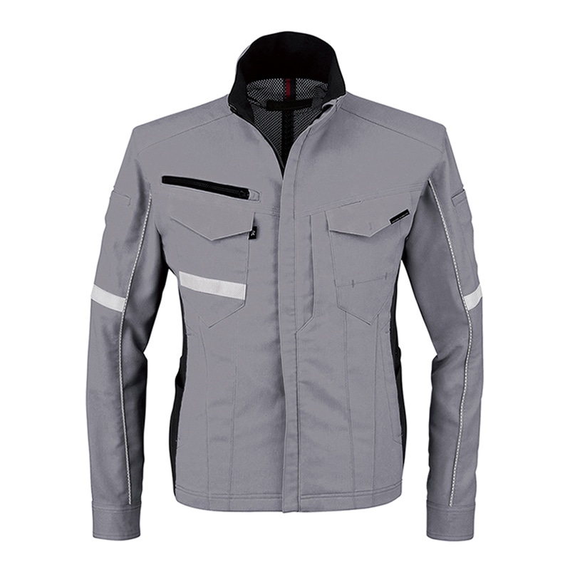 コーコス信岡 ストレッチ長袖ジャケット A-7071 グレー M 1枚（ご注文単位1枚）【直送品】