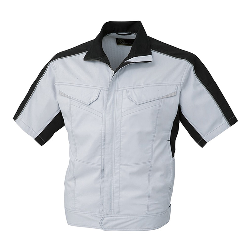 コーコス信岡 消臭・ストレッチ 半袖ブルゾン A-2070 シルバー LL 1枚（ご注文単位1枚）【直送品】