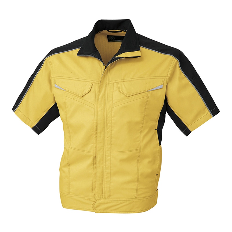 コーコス信岡 消臭・ストレッチ 半袖ブルゾン A-2070 イエロー LL 1枚（ご注文単位1枚）【直送品】