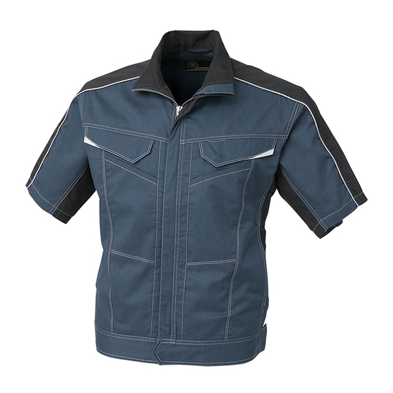 コーコス信岡 消臭・ストレッチ 半袖ブルゾン A-2070 インディゴ 3L 1枚（ご注文単位1枚）【直送品】