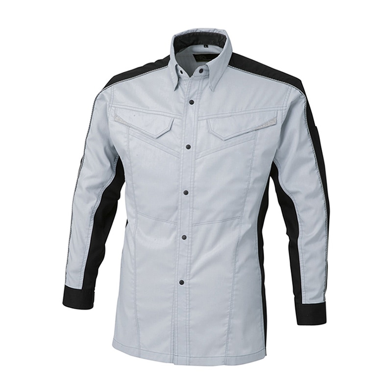 コーコス信岡 消臭・ストレッチ 長袖シャツ A-2078 シルバー 5L 1枚（ご注文単位1枚）【直送品】