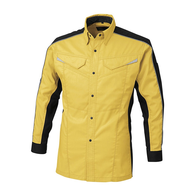 コーコス信岡 消臭・ストレッチ 長袖シャツ A-2078 イエロー LL 1枚（ご注文単位1枚）【直送品】