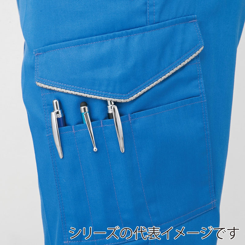 コーコス信岡 消臭・ストレッチ ノータックカーゴパンツ A-2175 スカイブルー 91cm 1枚（ご注文単位1枚）【直送品】