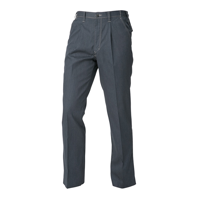 コーコス信岡 ワンタックスラックス 脇ゴム 春夏対応 A-4074 インディゴ L 1枚（ご注文単位1枚）【直送品】