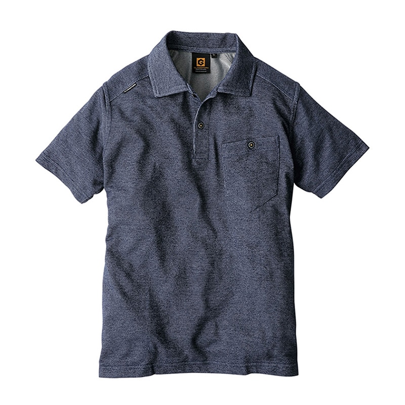 コーコス信岡 デニムフィール 半袖ポロシャツ G-9127 インディゴ 3L 1枚（ご注文単位1枚）【直送品】