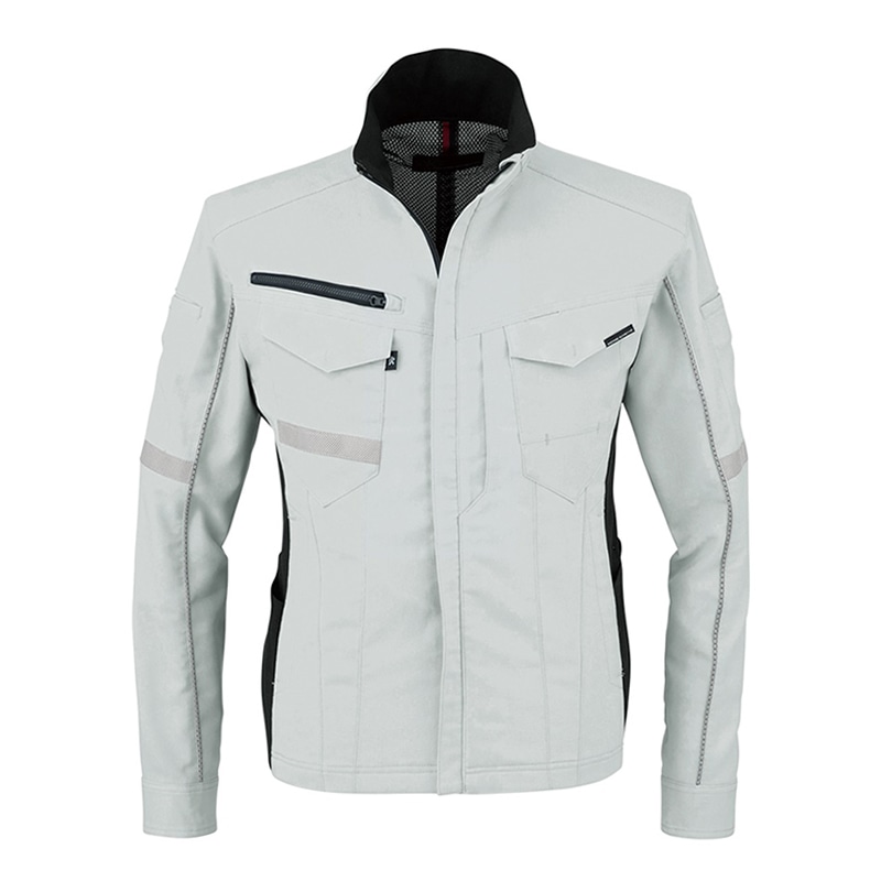 コーコス信岡 ストレッチ長袖ジャケット A-7071 シルバー L 1枚（ご注文単位1枚）【直送品】