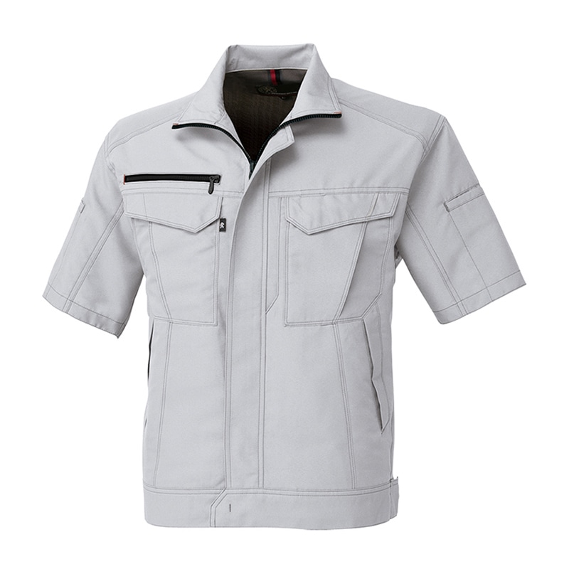 コーコス信岡 裏綿半袖ブルゾン A-8070 シルバー M 1枚（ご注文単位1枚）【直送品】