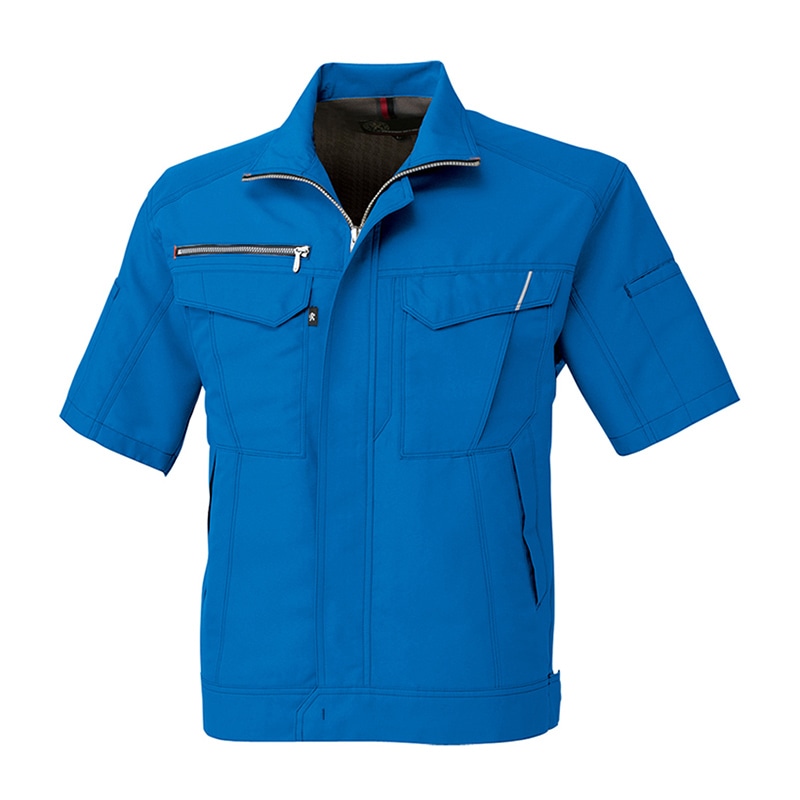 コーコス信岡 裏綿半袖ブルゾン A-8070 スカイブルー 4L 1枚（ご注文単位1枚）【直送品】