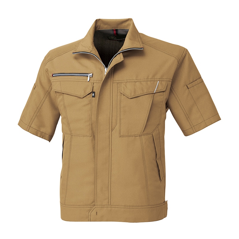 コーコス信岡 裏綿半袖ブルゾン A-8070 キャメル S 1枚（ご注文単位1枚）【直送品】