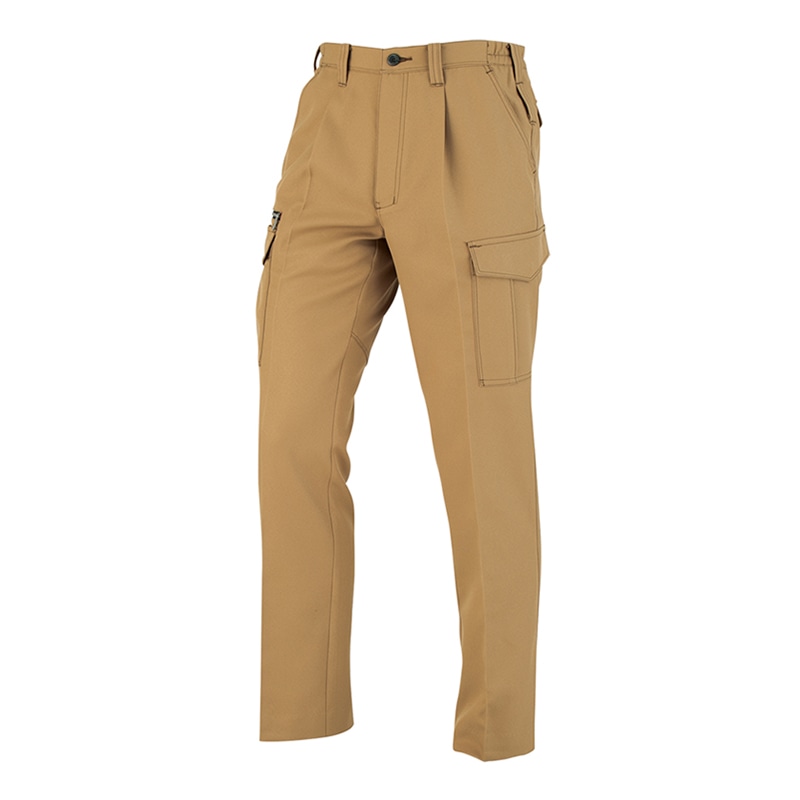 コーコス信岡 裏綿ワンタックカーゴパンツ A-8076 キャメル L 1枚（ご注文単位1枚）【直送品】