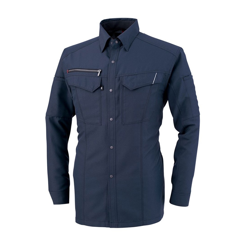 コーコス信岡 裏綿長袖シャツ A-8078 ネイビー 5L 1枚（ご注文単位1枚）【直送品】