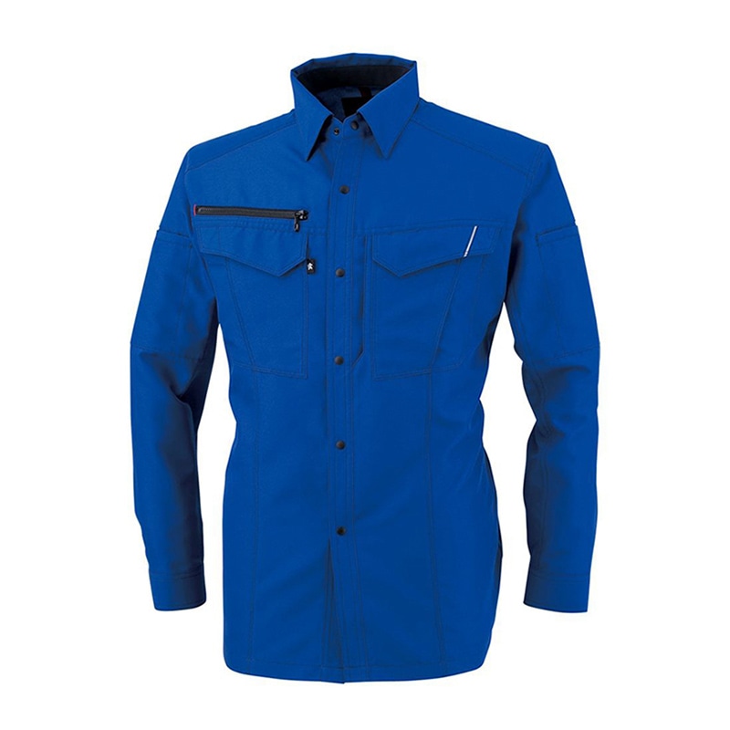 コーコス信岡 裏綿長袖シャツ A-8078 ブルー 4L 1枚（ご注文単位1枚）【直送品】