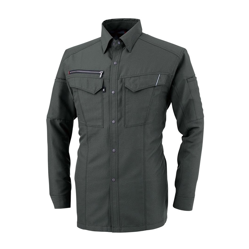 コーコス信岡 裏綿長袖シャツ A-8078 チャコール M 1枚（ご注文単位1枚）【直送品】