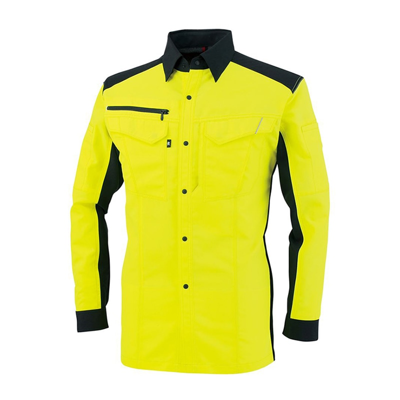 コーコス信岡 裏綿長袖シャツ A-8088 フラッシュイエロー L 1枚（ご注文単位1枚）【直送品】