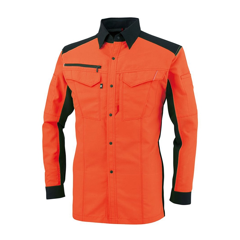 コーコス信岡 裏綿長袖シャツ A-8088 フラッシュオレンジ 7L 1枚（ご注文単位1枚）【直送品】