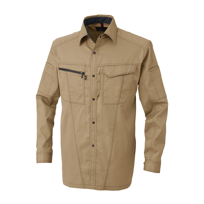 コーコス信岡 長袖シャツ A-4078 キャメル 7L 1枚（ご注文単位1枚）【直送品】