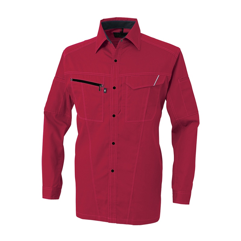 コーコス信岡 長袖シャツ A-4078 レッド 6L 1枚（ご注文単位1枚）【直送品】