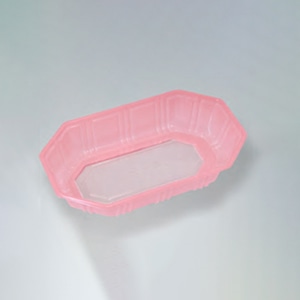 ウツミリサイクルシステムズ 野菜・果物容器 UA-2 印刷 ピンク 100枚/袋(ご注文単位12袋)【直送品】