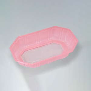 ウツミリサイクルシステムズ 野菜・果物容器 UA-2L 印刷 ピンク 100枚/袋(ご注文単位10袋)【直送品】