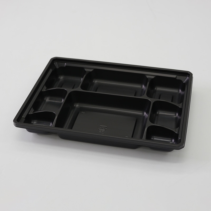 アクタ 弁当容器 ワン折 底 73×55H 黒 50枚/袋(ご注文単位8袋)【直送品】