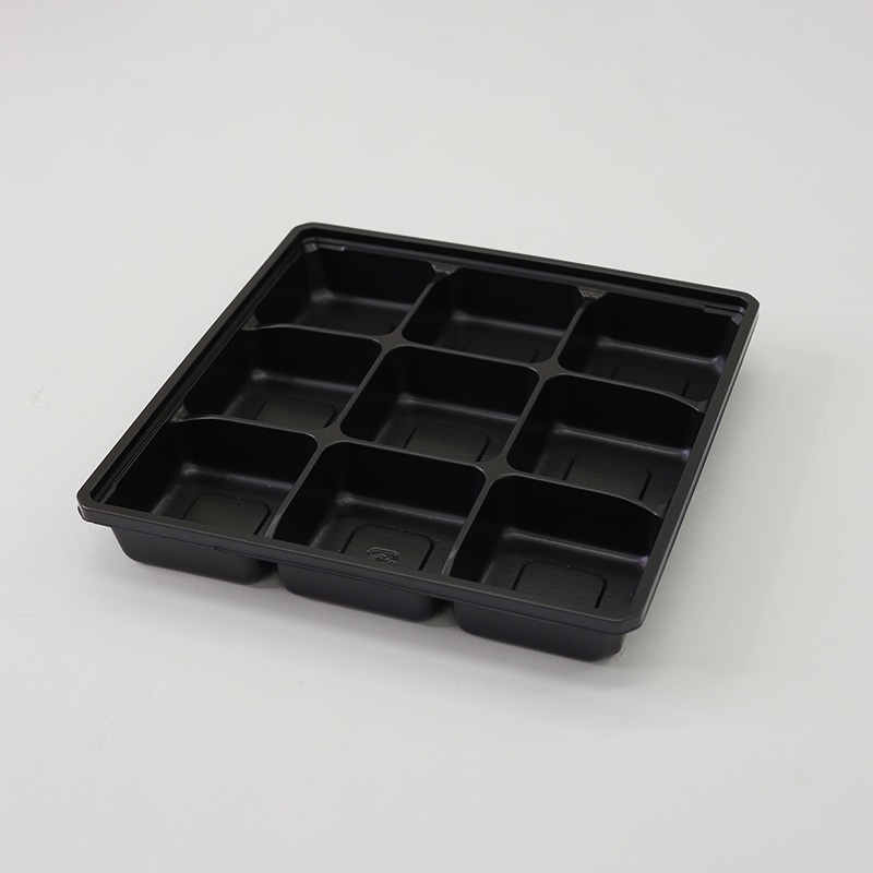 アクタ 弁当容器 ワン折 底 65E 黒 50枚/袋(ご注文単位8袋)【直送品】