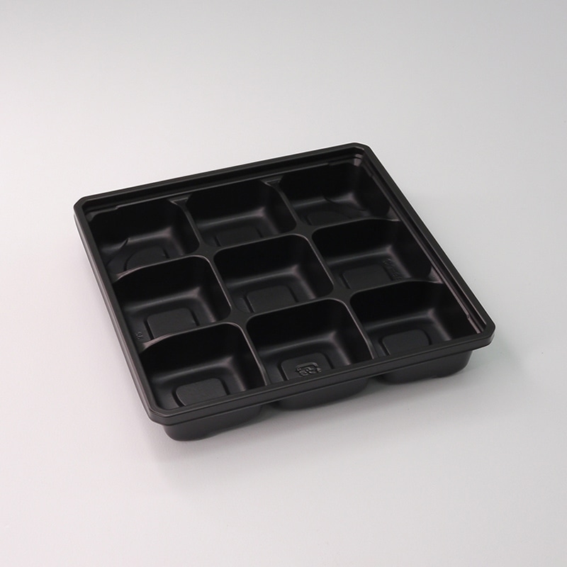 アクタ 弁当容器 ワン折 底 55E 黒 50枚/束(ご注文単位8束)【直送品】