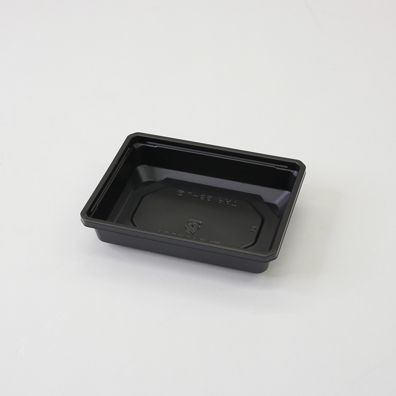 アクタ 弁当容器 ワン折 底 45×33A 黒 50枚/袋(ご注文単位8袋)【直送品】