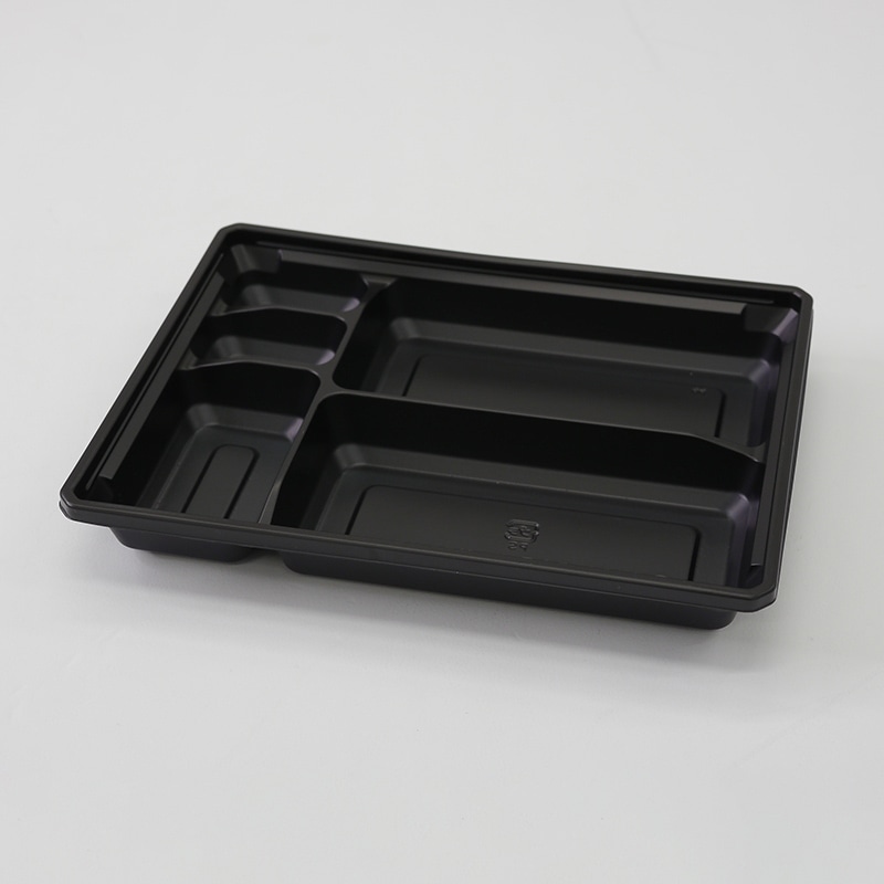 アクタ 弁当容器 ワン折 底 73×55M 黒 50枚/袋(ご注文単位8袋)【直送品】