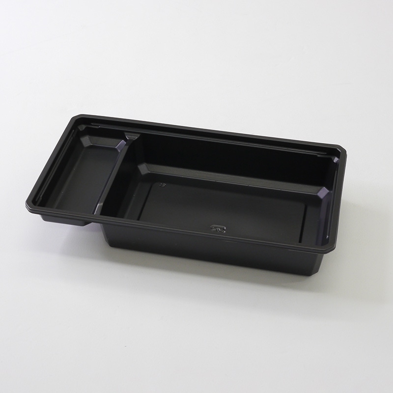 アクタ 弁当容器 ワン折 底 70×37B-38 黒 50枚/袋(ご注文単位8袋)【直送品】