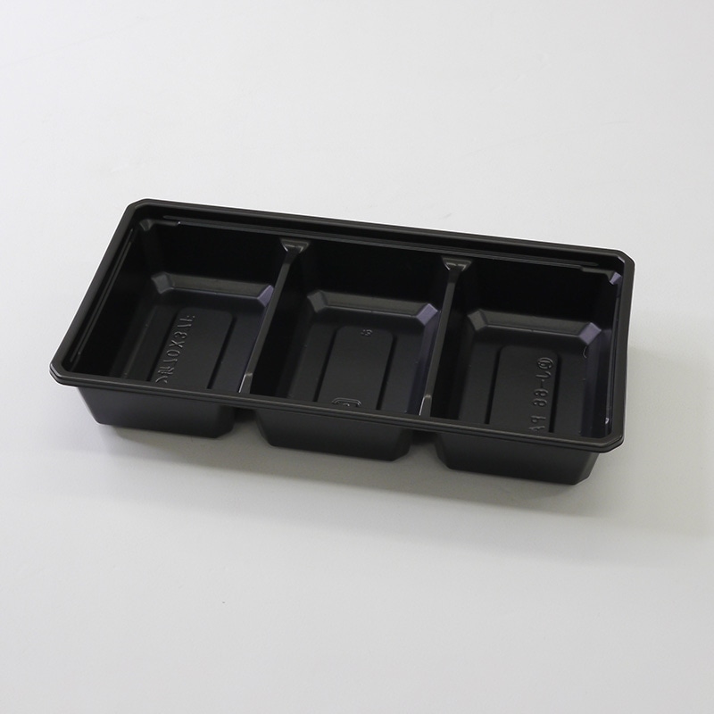 アクタ 弁当容器 ワン折 底 70×37F-38 黒 50枚/袋(ご注文単位8袋)【直送品】