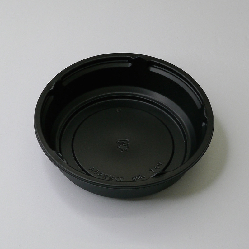 アクタ 弁当容器 ワン折重 底 丸5A 黒 50枚/束(ご注文単位8束)【直送品】