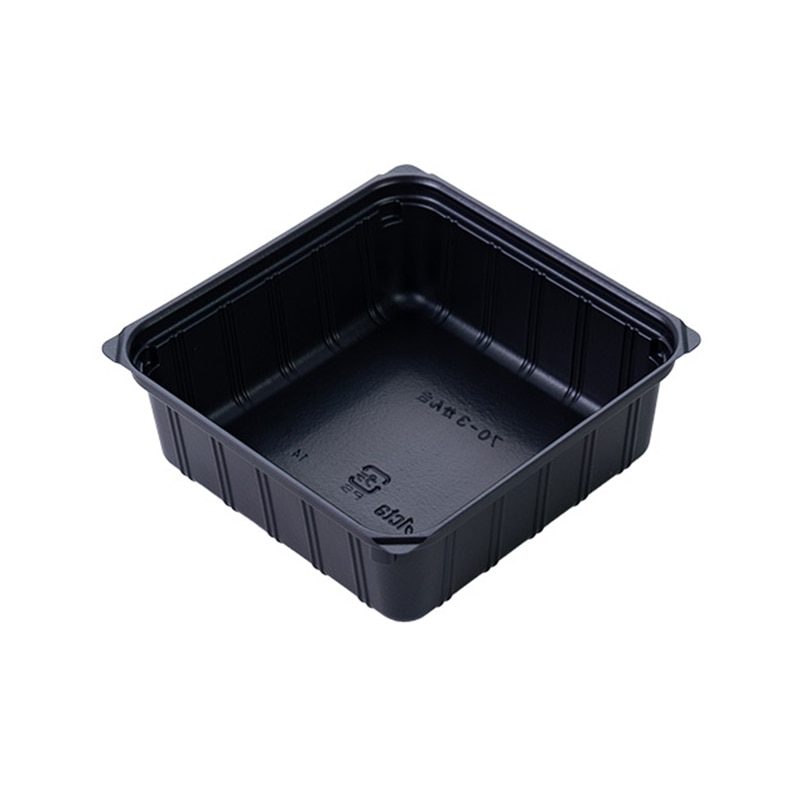 アクタ 弁当容器 ワン折重 カップ容器 かん合 70-3 黒 100枚/袋(ご注文単位10袋)【直送品】