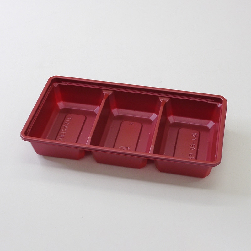 アクタ 弁当容器 ワン折 底 70×37F-38 赤 50枚/袋(ご注文単位8袋)【直送品】