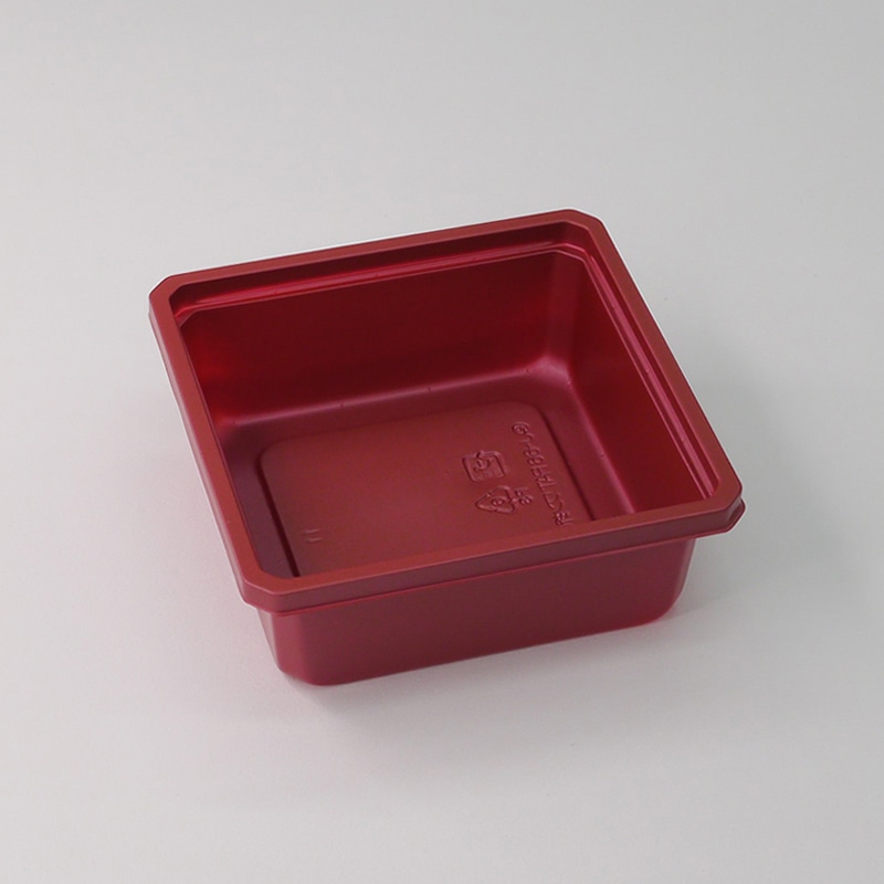 アクタ 弁当容器 ワン折 小隅 底 35A 赤 50枚/束(ご注文単位8束)【直送品】