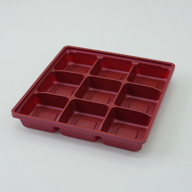 アクタ 弁当容器　ワン折　底 65E 赤 50枚/袋（ご注文単位8袋）【直送品】