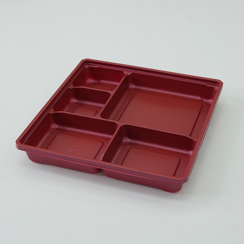 アクタ 弁当容器　ワン折　底 65D 赤 50枚/袋（ご注文単位8袋）【直送品】