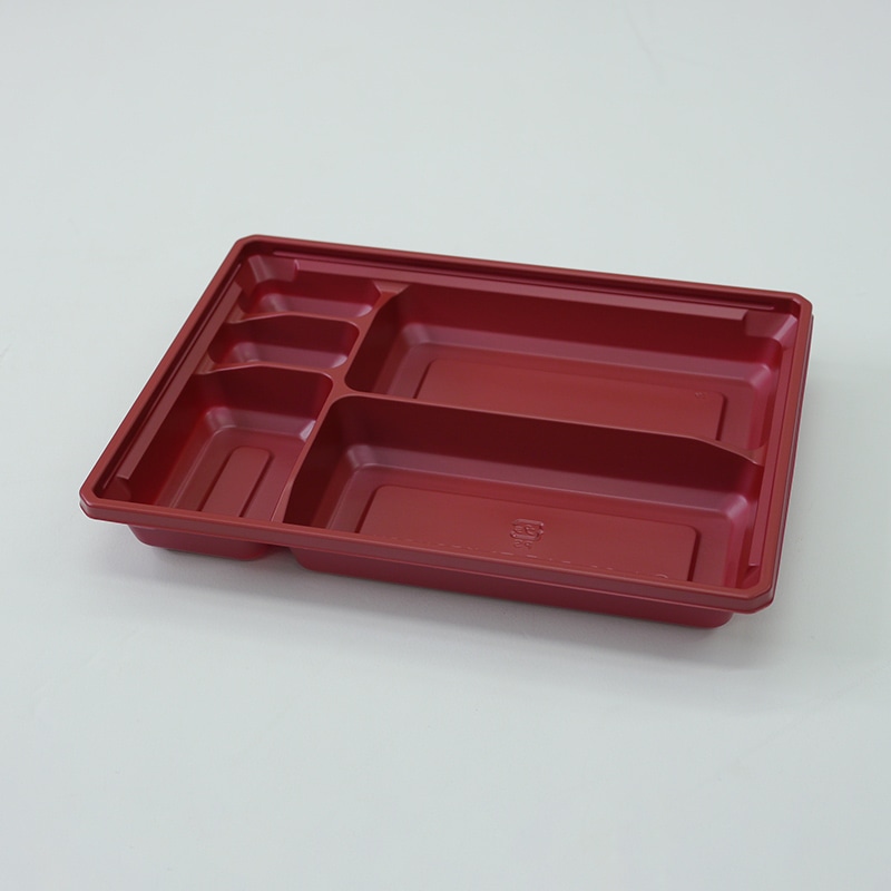 アクタ 弁当容器　ワン折　底 73×55M 赤 400枚/袋（ご注文単位1袋）【直送品】