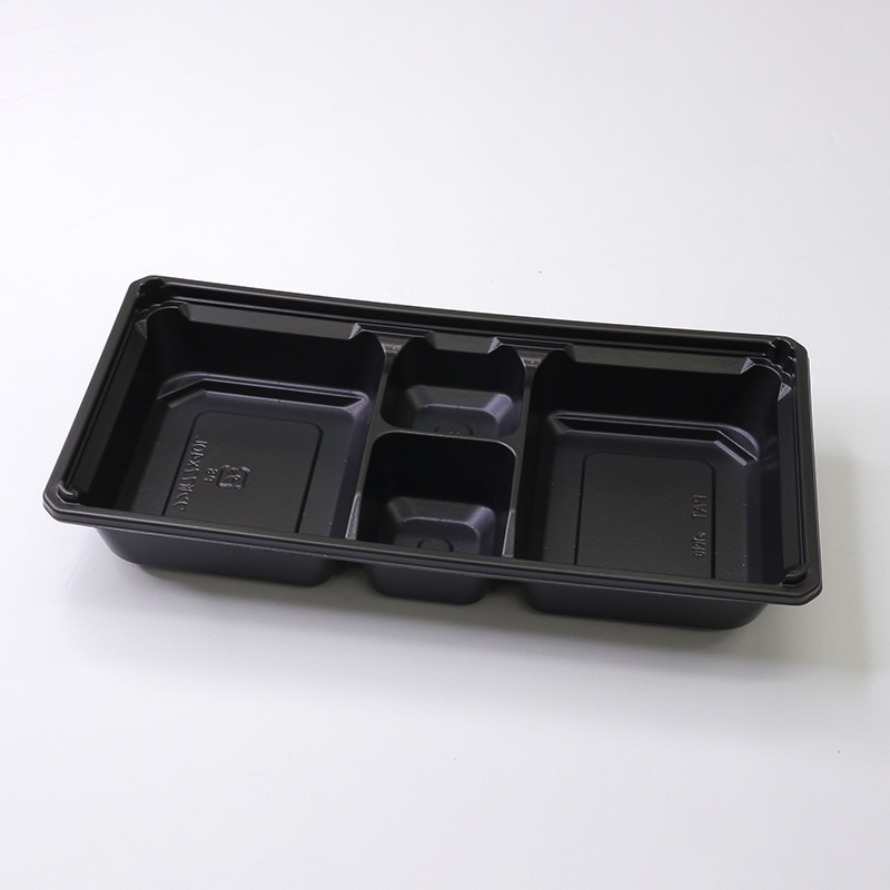 アクタ 弁当容器　ワン折　底 77×40L 黒 50枚/袋（ご注文単位8袋）【直送品】